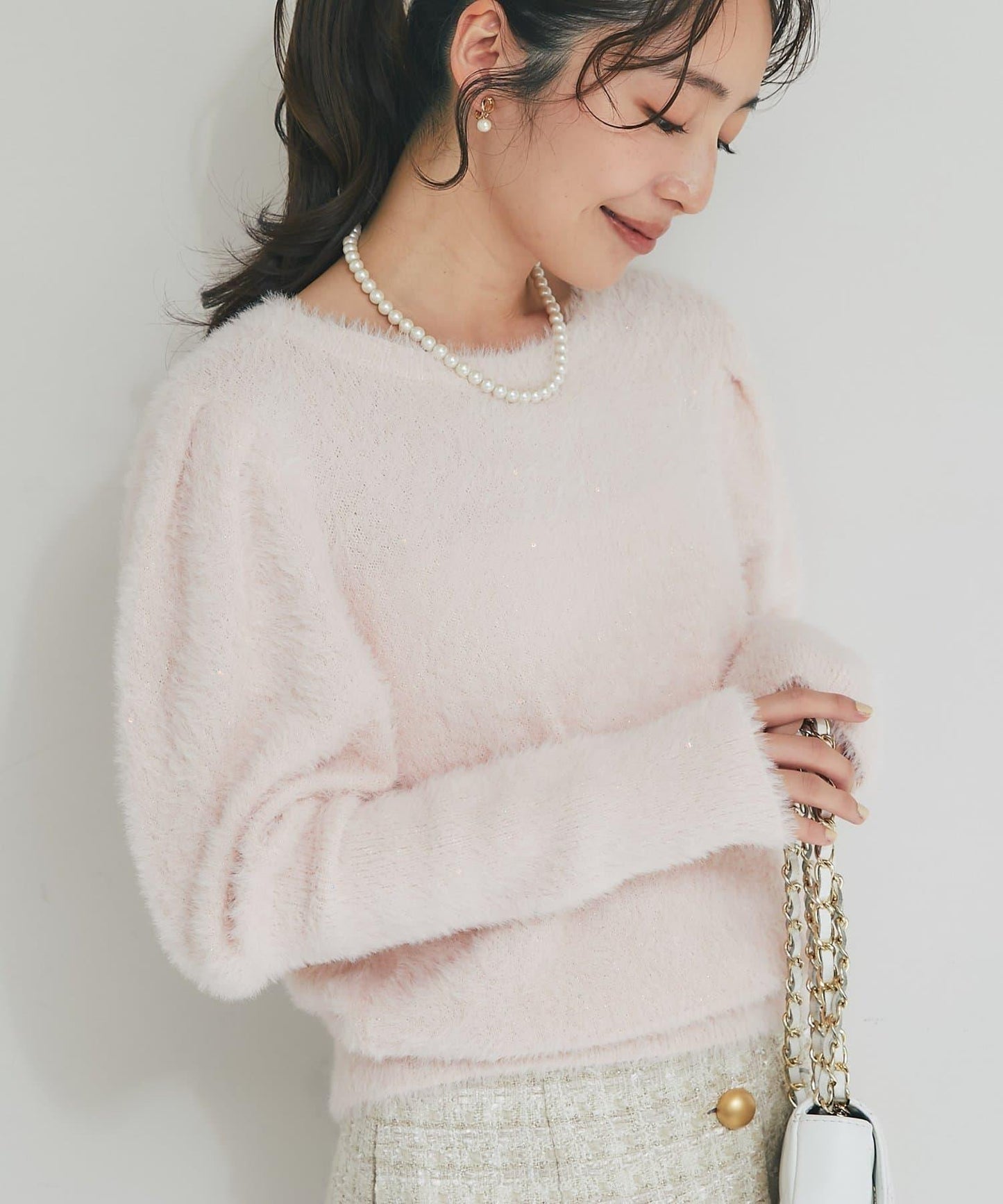 花朵亮片羽毛針織衫