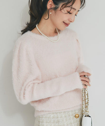 花朵亮片羽毛針織衫