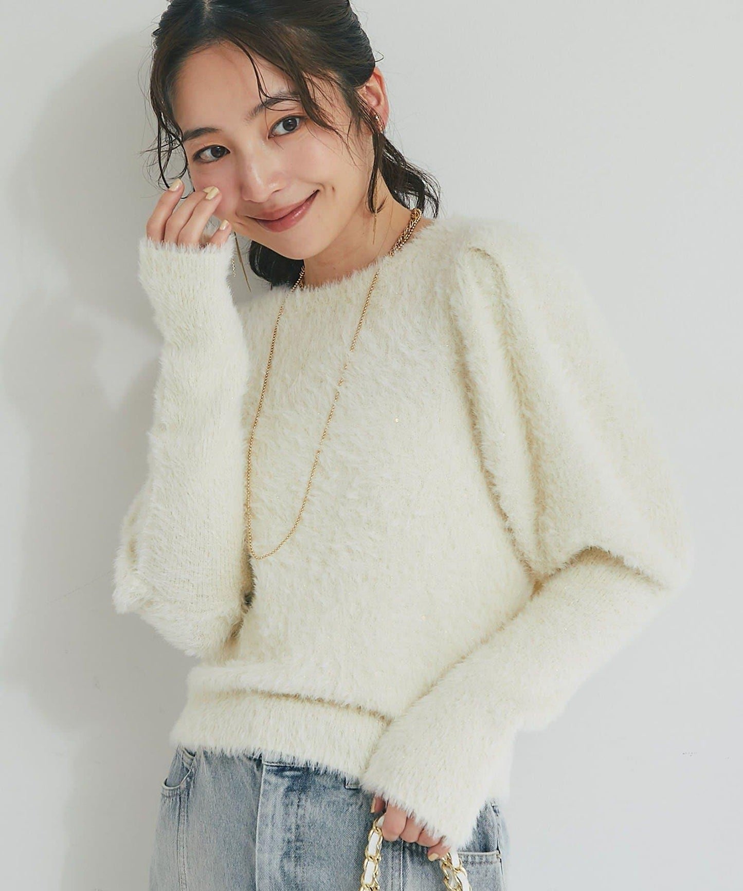 花朵亮片羽毛針織衫