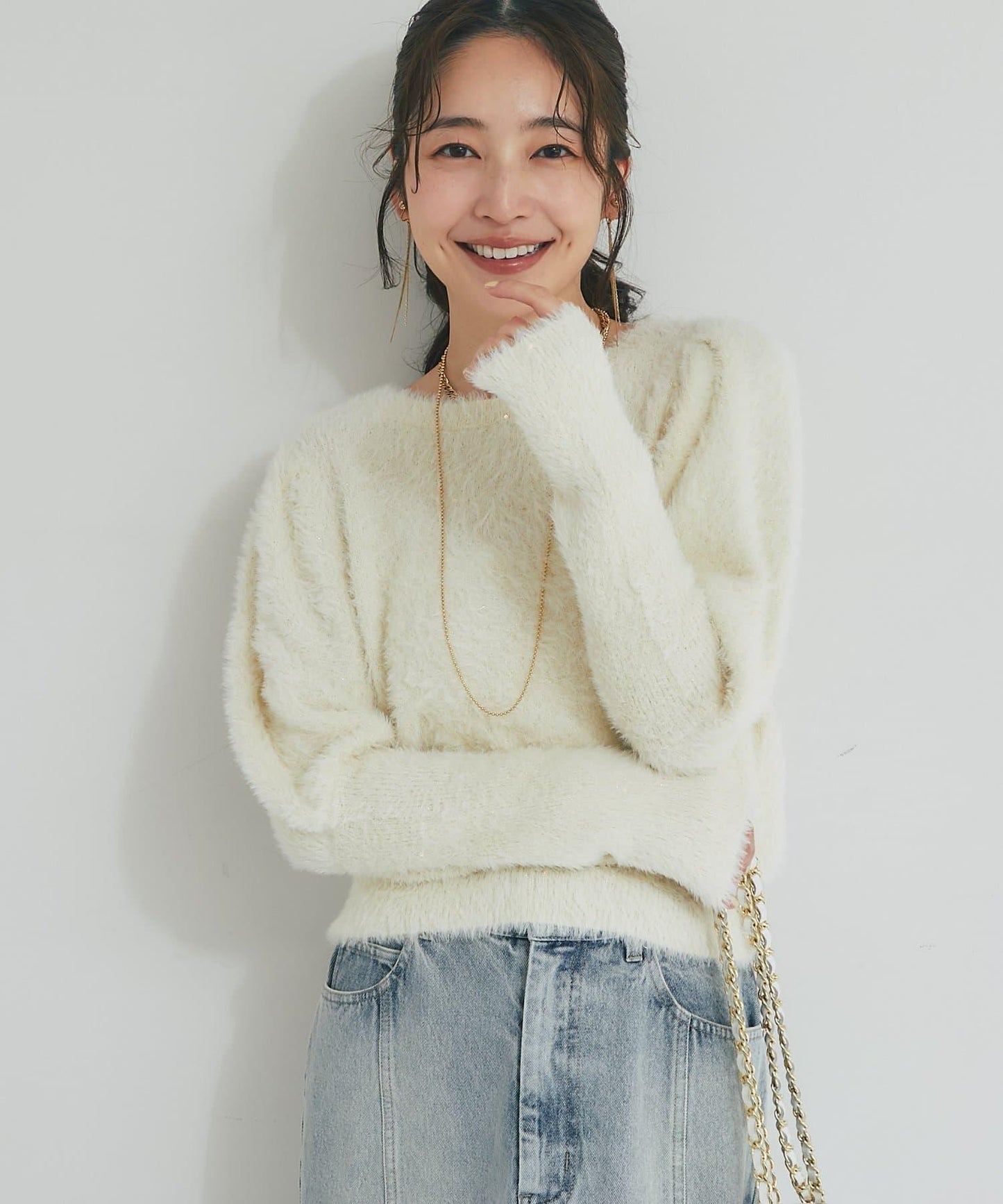 花朵亮片羽毛針織衫