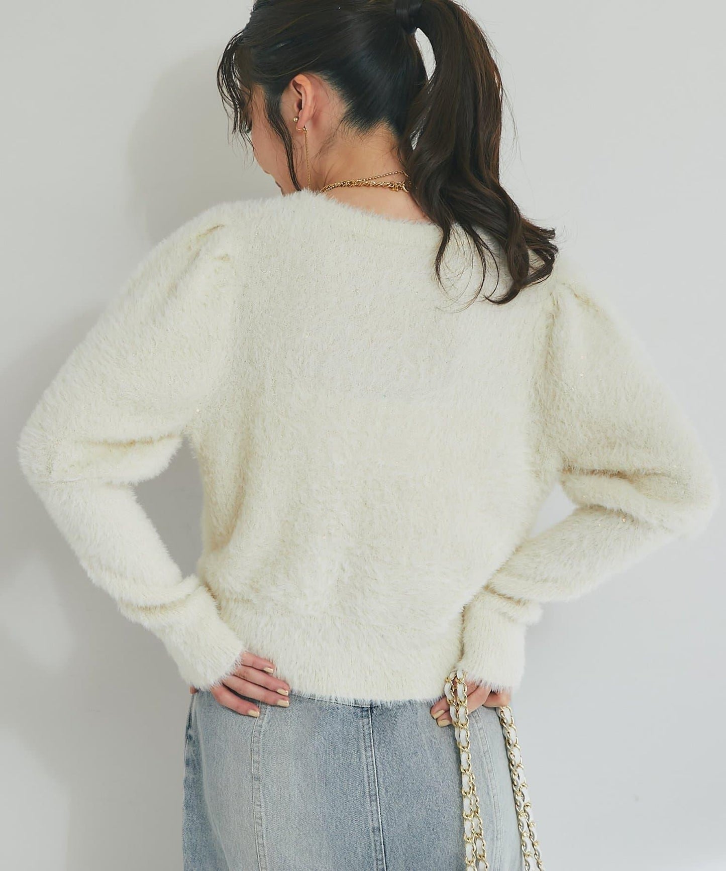 花朵亮片羽毛針織衫