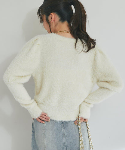 花朵亮片羽毛針織衫