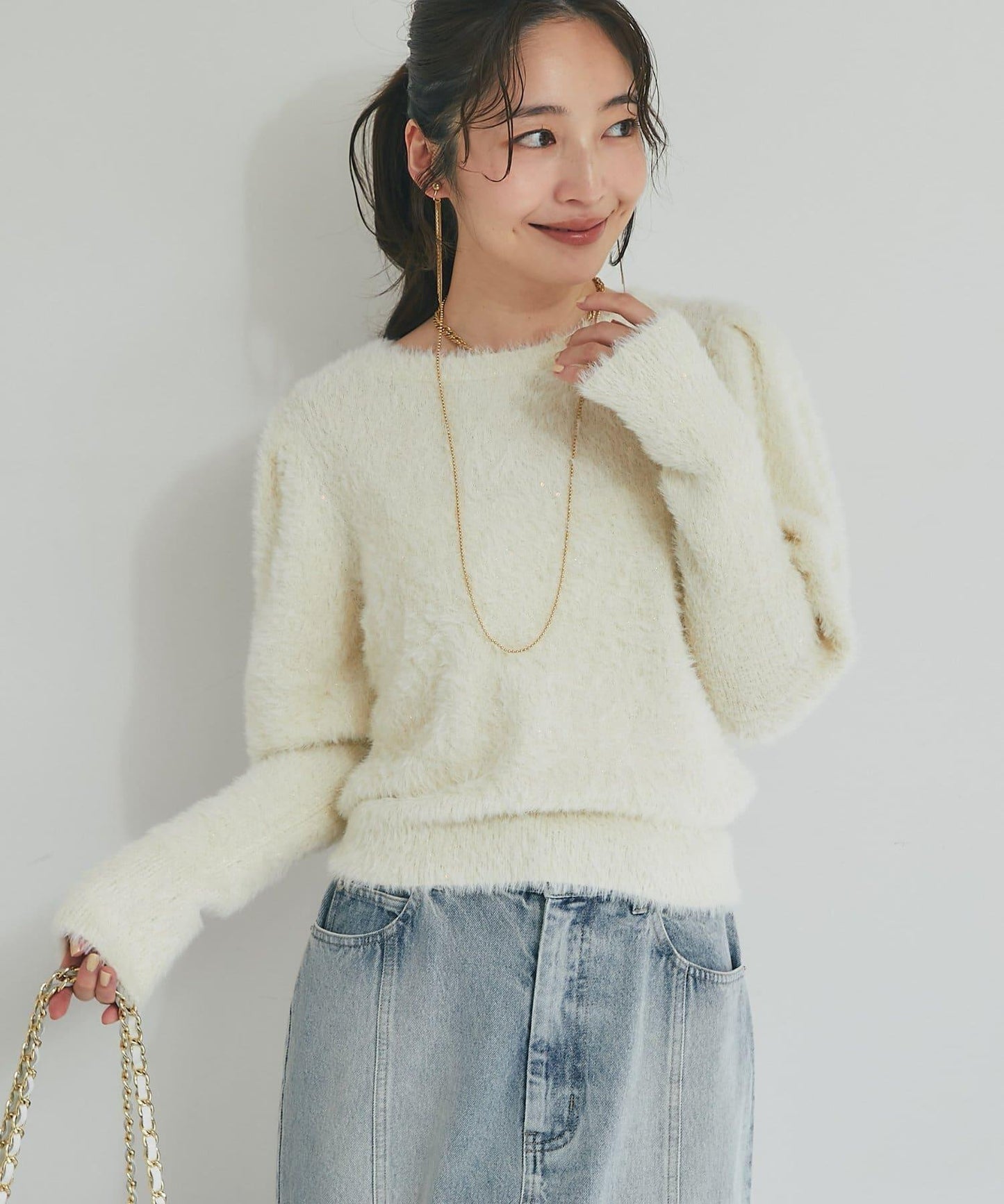 花朵亮片羽毛針織衫