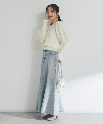 花朵亮片羽毛針織衫