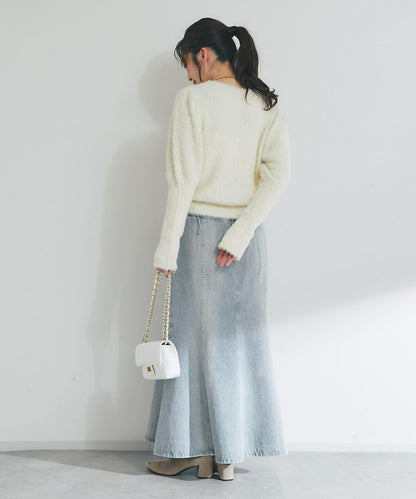 花朵亮片羽毛針織衫