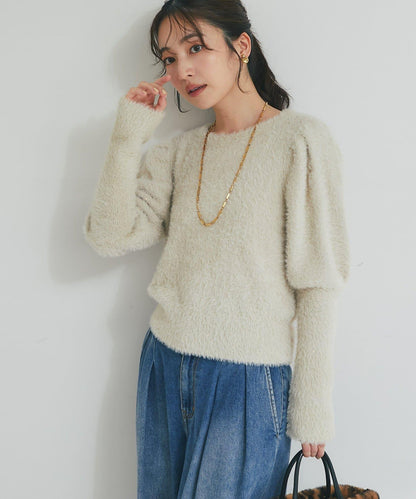 花朵亮片羽毛針織衫