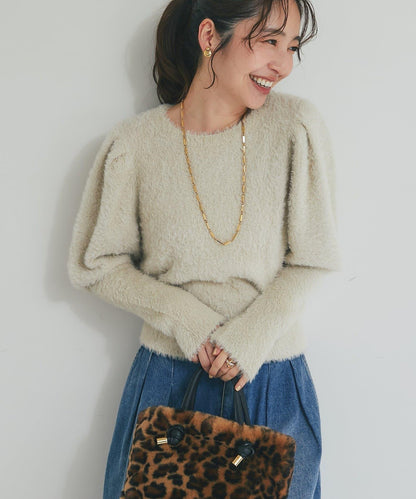 花朵亮片羽毛針織衫