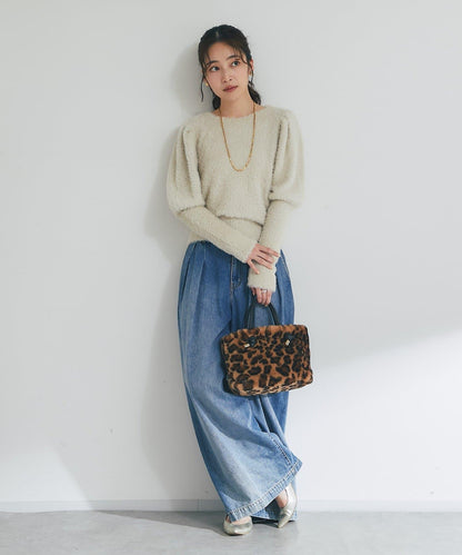 花朵亮片羽毛針織衫