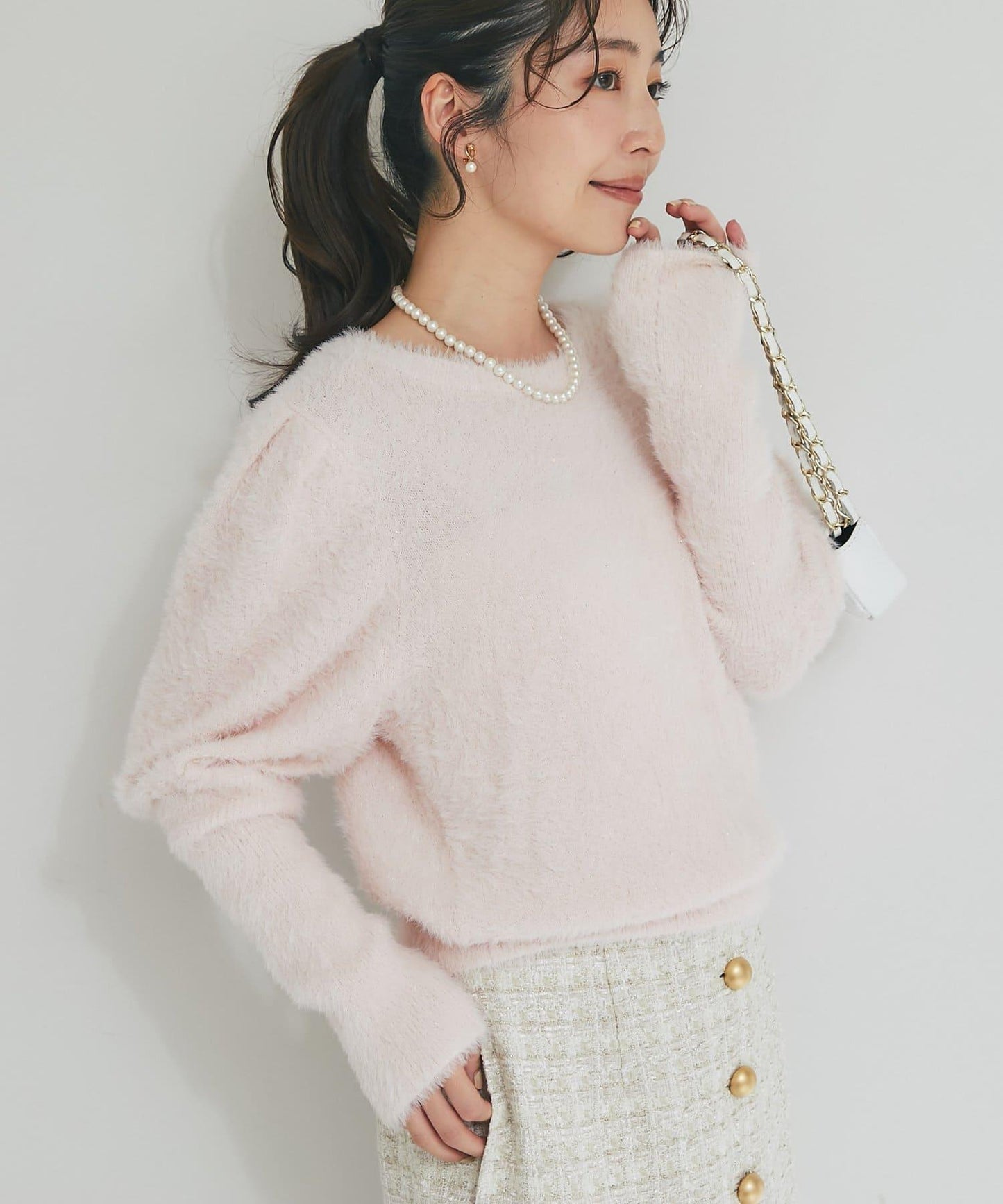 花朵亮片羽毛針織衫