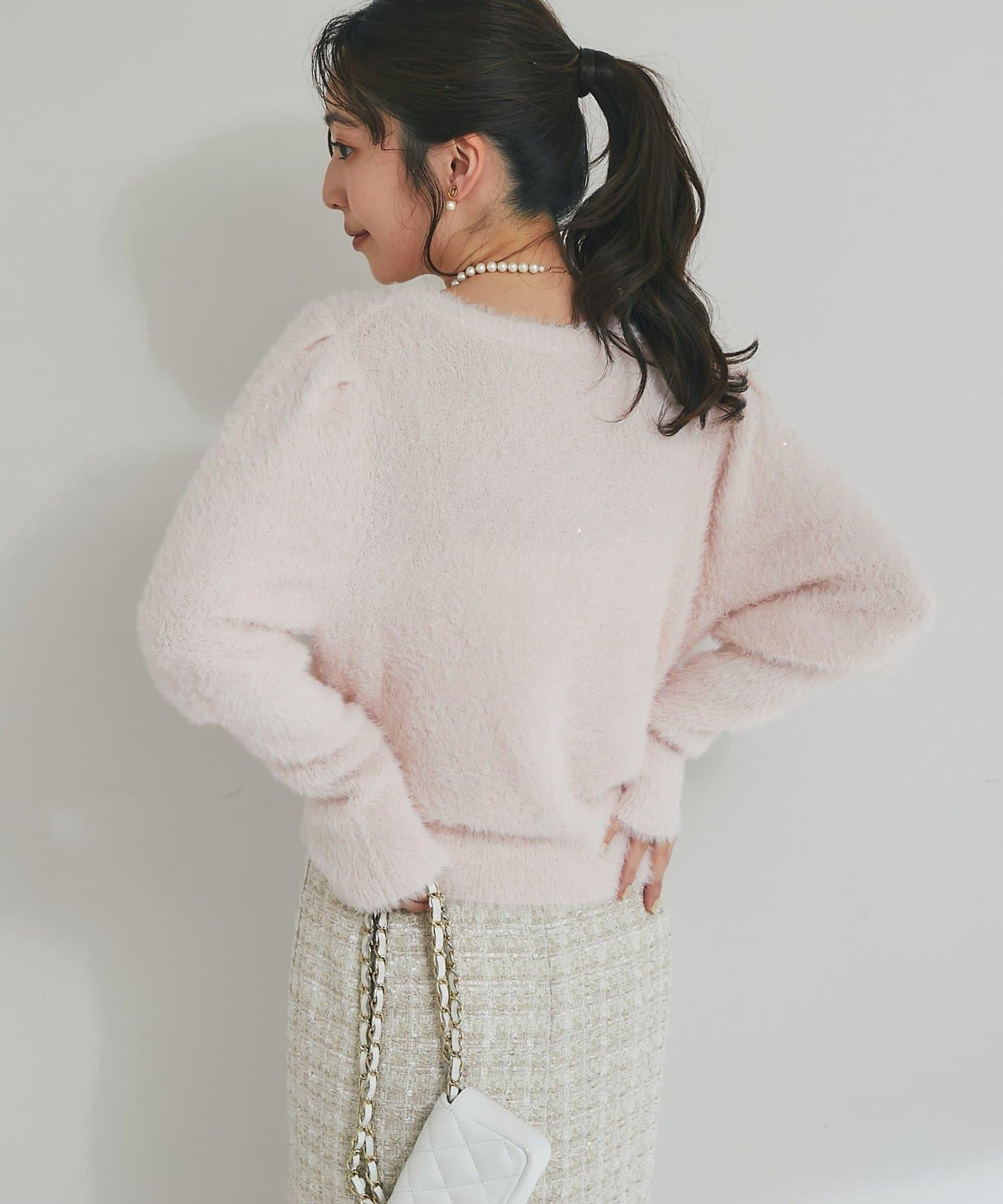 花朵亮片羽毛針織衫