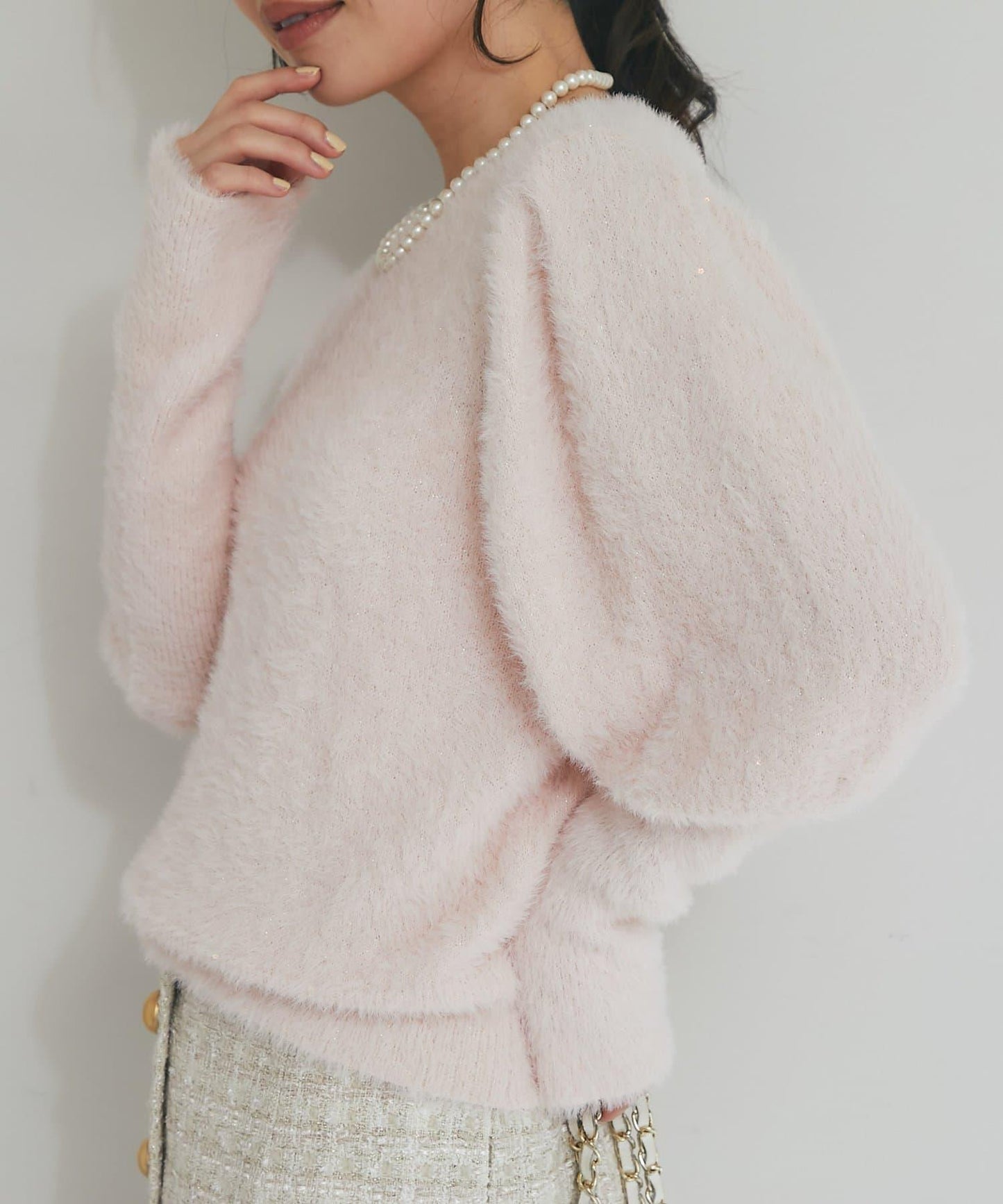 花朵亮片羽毛針織衫