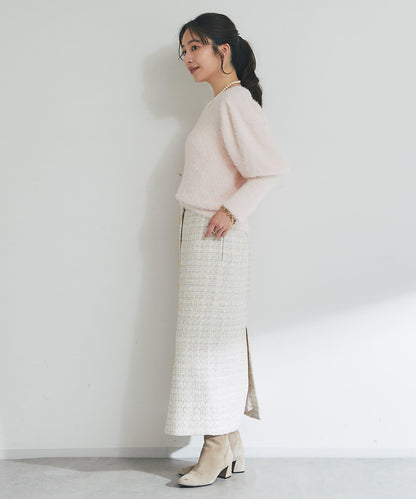 花朵亮片羽毛針織衫