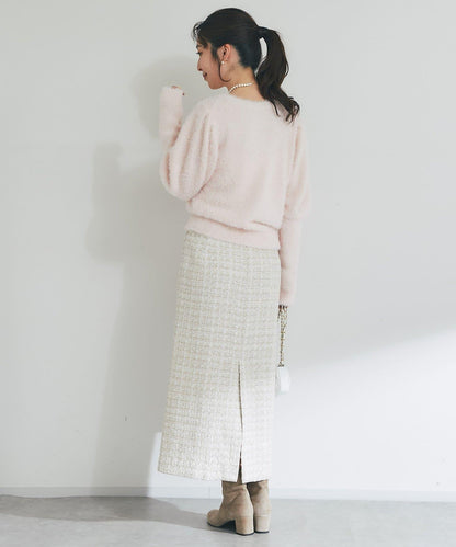 花朵亮片羽毛針織衫