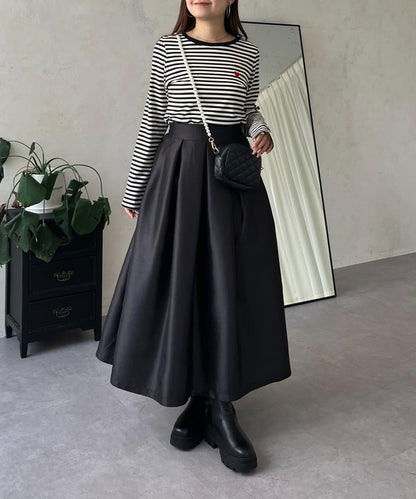 愛心刺繡條紋長袖T恤