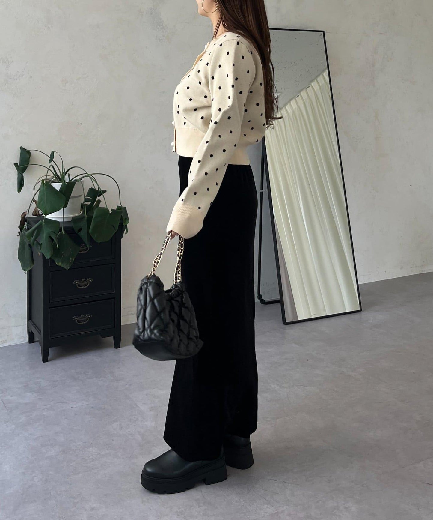 彈力天鵝絨直筒裙