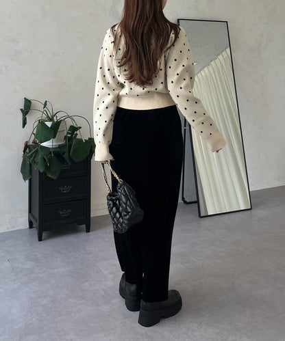 彈力天鵝絨直筒裙