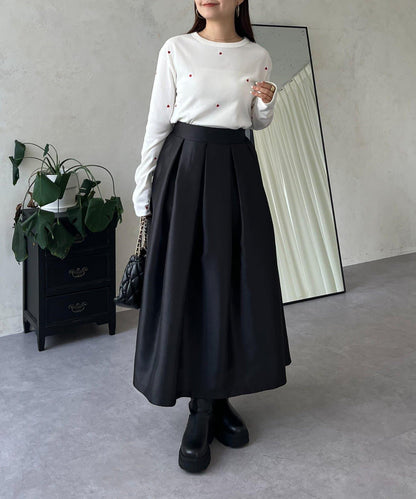 愛心刺繡羅紋長袖T恤