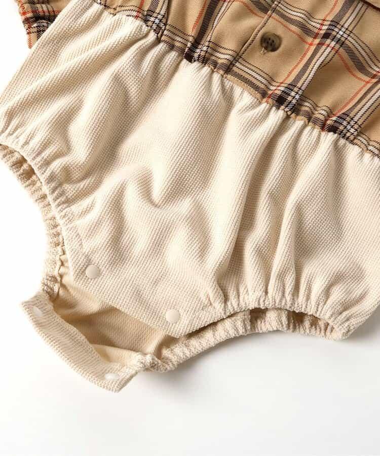 格紋連體嬰兒服