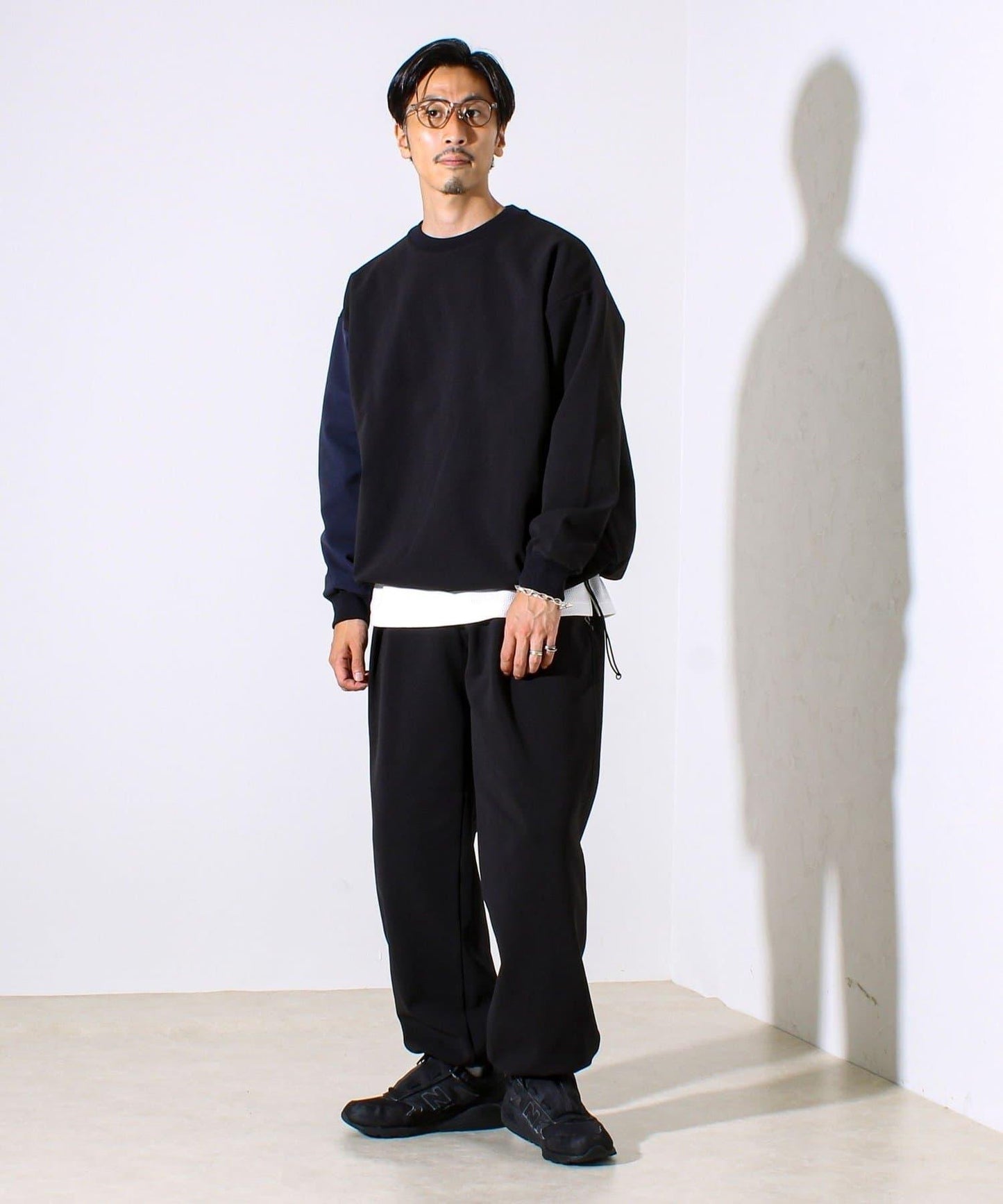 【拼色袖口點綴】針織拼色袖套頭衫
