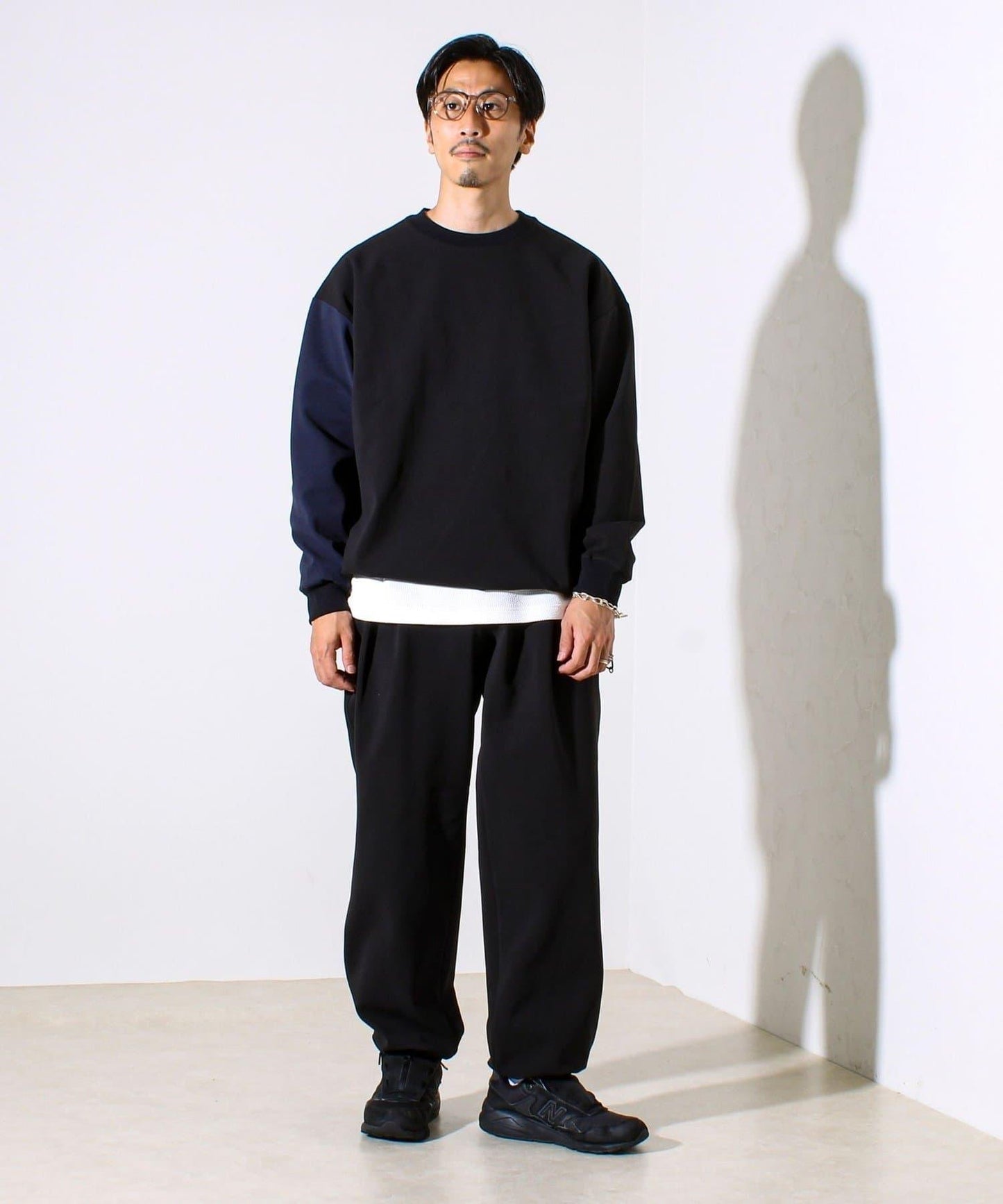 【拼色袖口點綴】針織拼色袖套頭衫