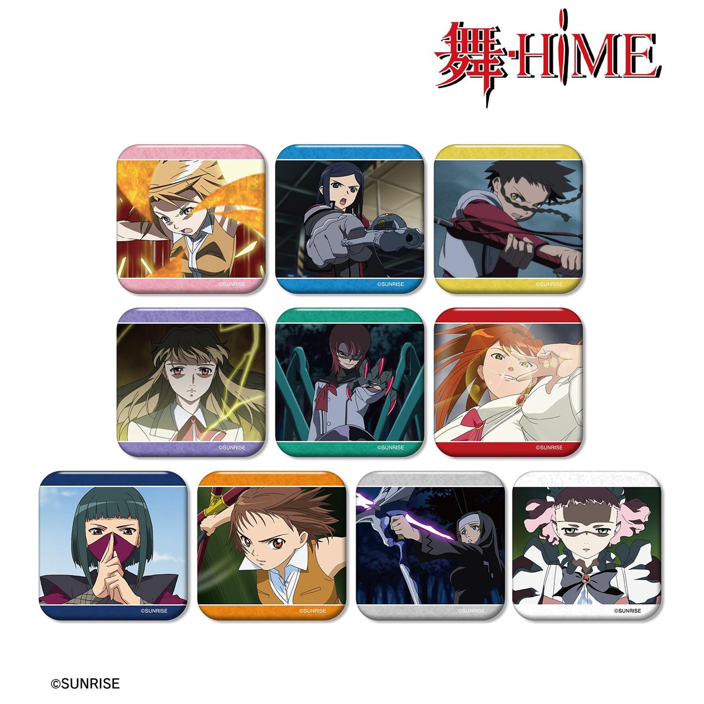 舞-HiME 場景寫角圓形方形徽章（單位/盒）【全套盒/10包入】