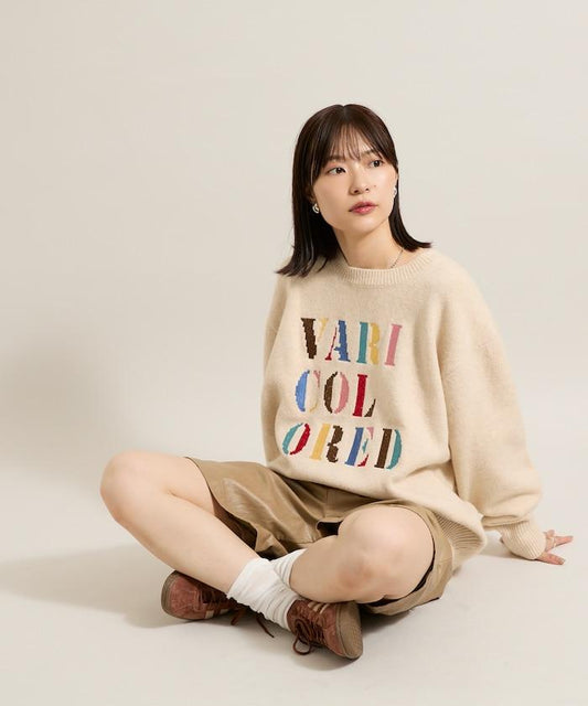 彩色刺繡標誌針織衫