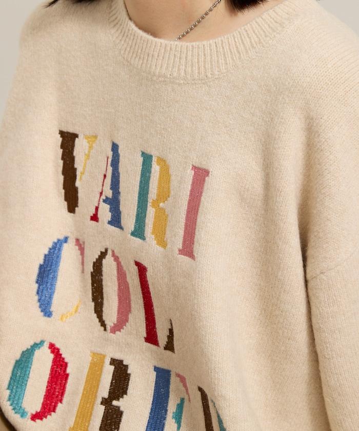 彩色刺繡標誌針織衫