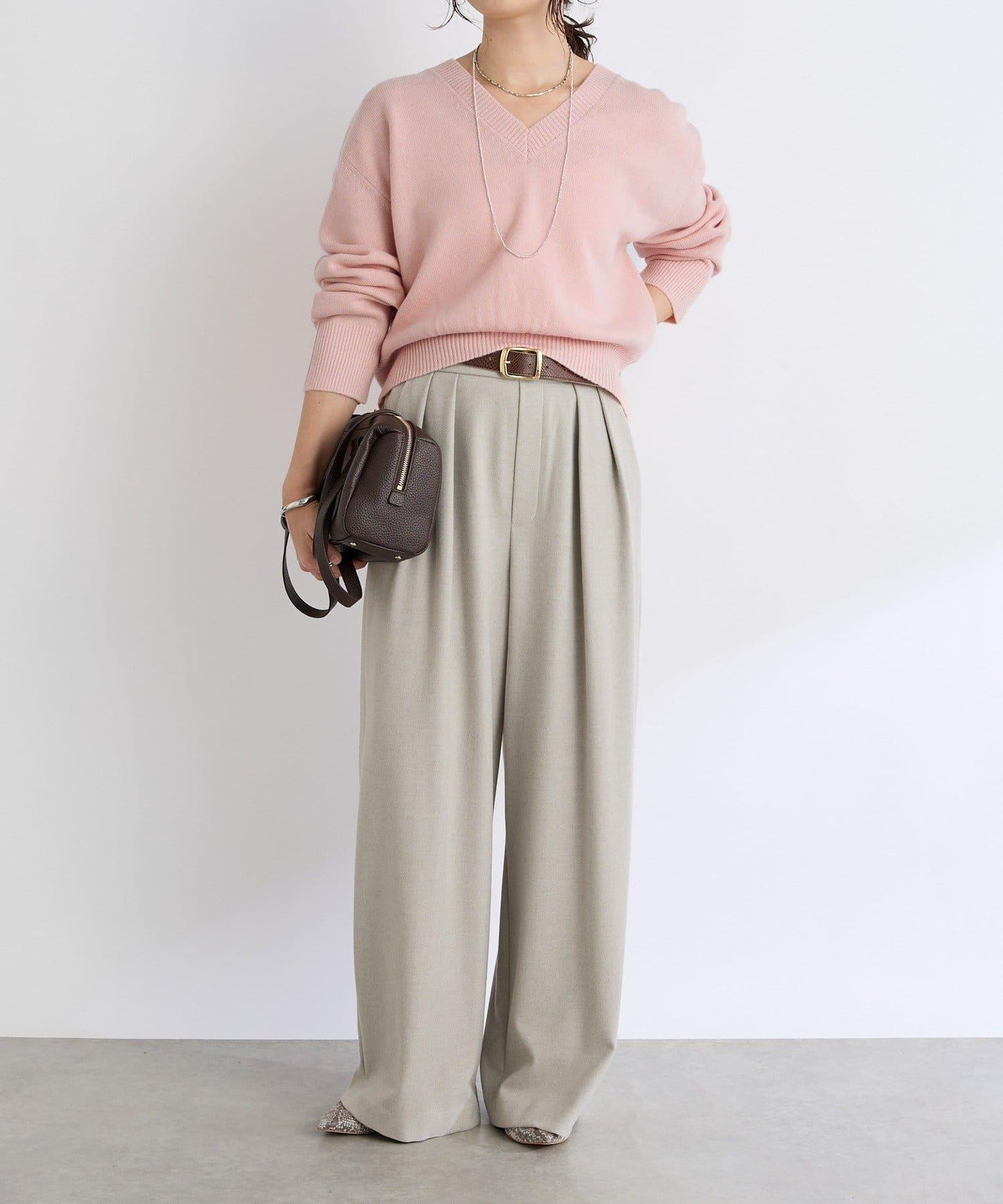 【顯瘦款】保暖打褶寬腿西裝褲/預計10月下旬發貨