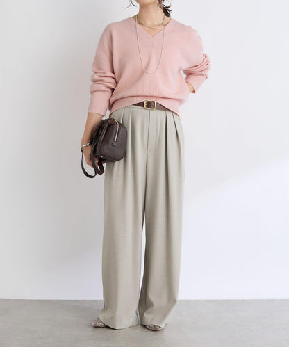 【顯瘦款】保暖打褶寬腿西裝褲/預計10月下旬發貨