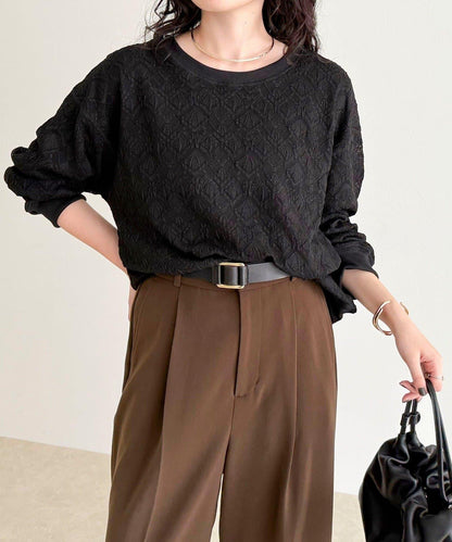 【人氣爆款！春季即刻售罄單品】彈力蕾絲套頭衫
