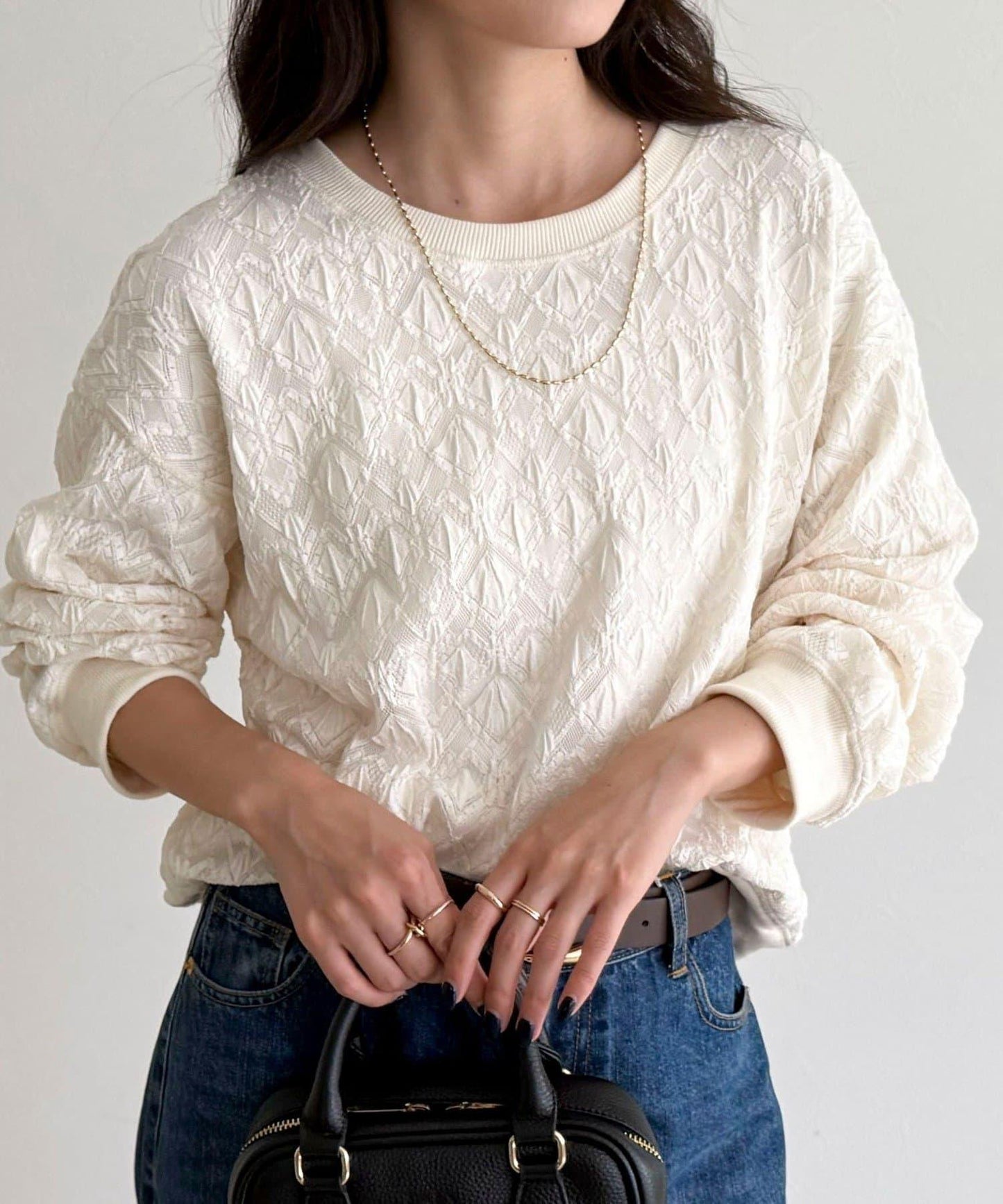 【人氣爆款！春季即刻售罄單品】彈力蕾絲套頭衫