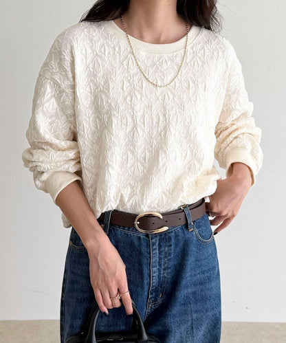 【人氣爆款！春季即刻售罄單品】彈力蕾絲套頭衫