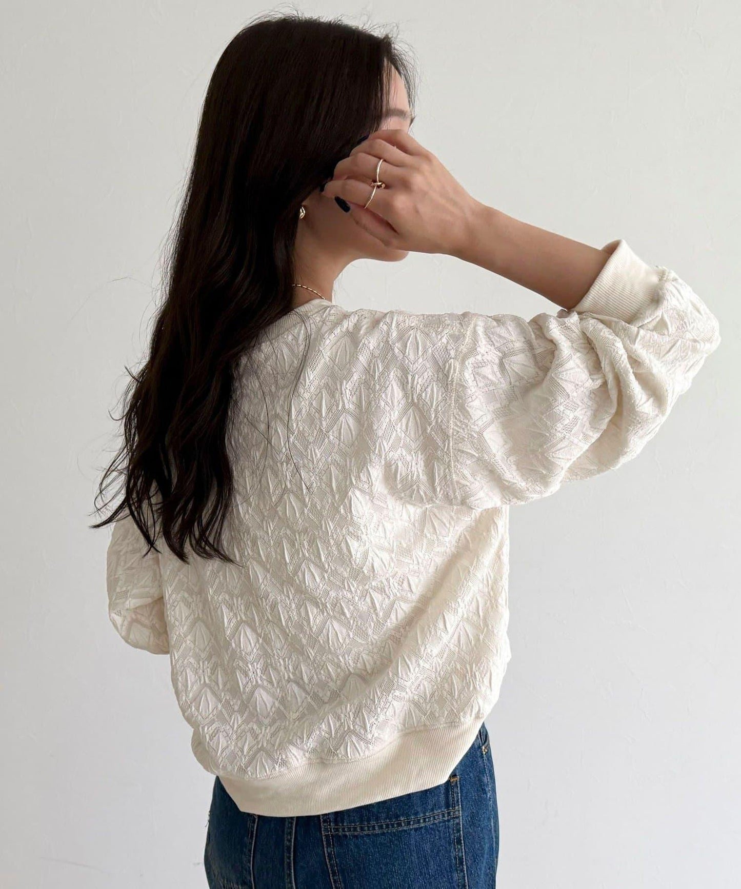 【人氣爆款！春季即刻售罄單品】彈力蕾絲套頭衫