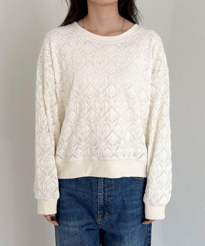 【人氣爆款！春季即刻售罄單品】彈力蕾絲套頭衫