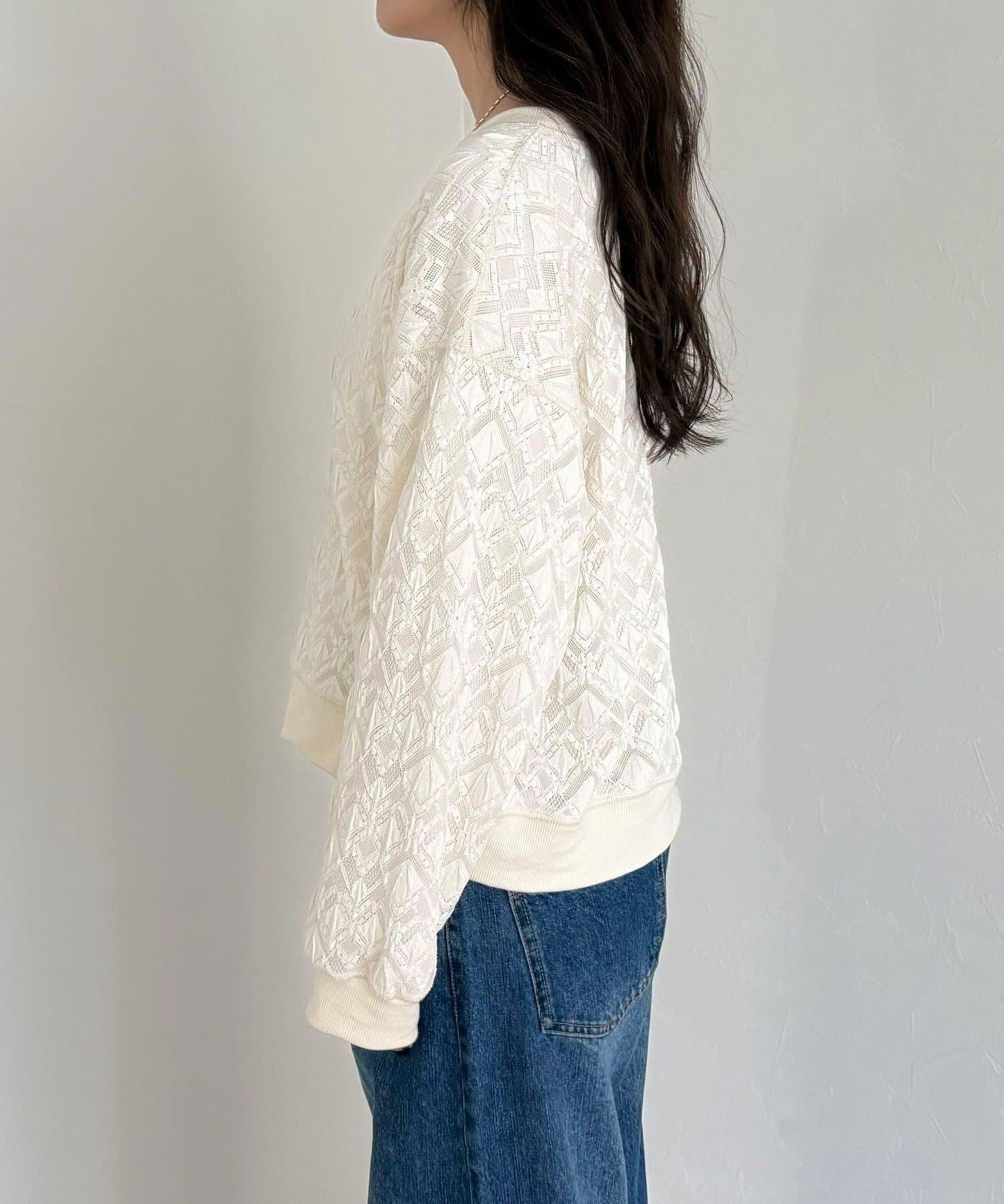 【人氣爆款！春季即刻售罄單品】彈力蕾絲套頭衫