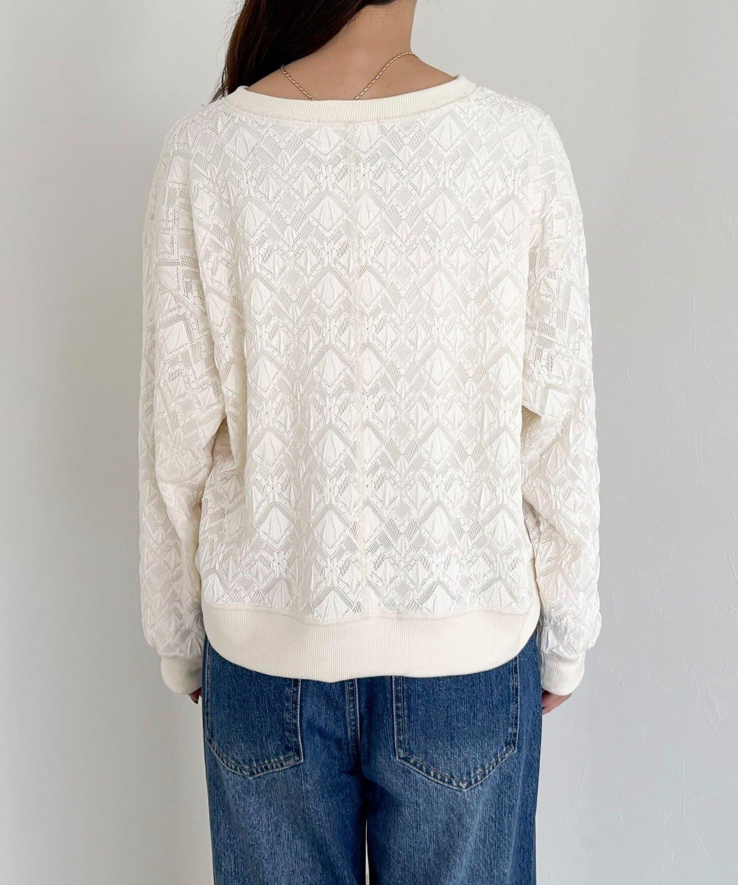 【人氣爆款！春季即刻售罄單品】彈力蕾絲套頭衫