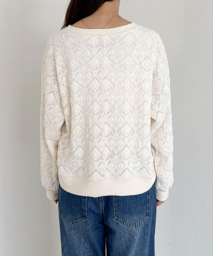 【人氣爆款！春季即刻售罄單品】彈力蕾絲套頭衫