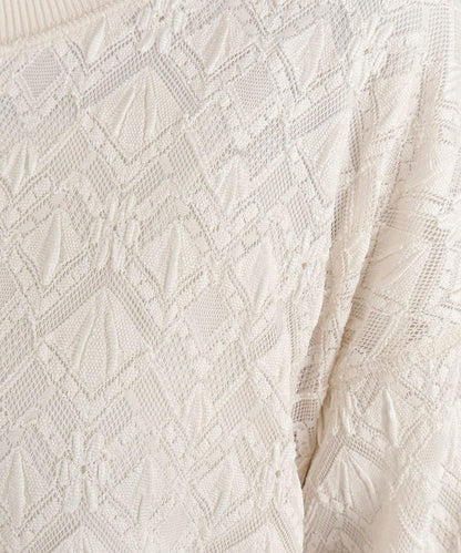 【人氣爆款！春季即刻售罄單品】彈力蕾絲套頭衫