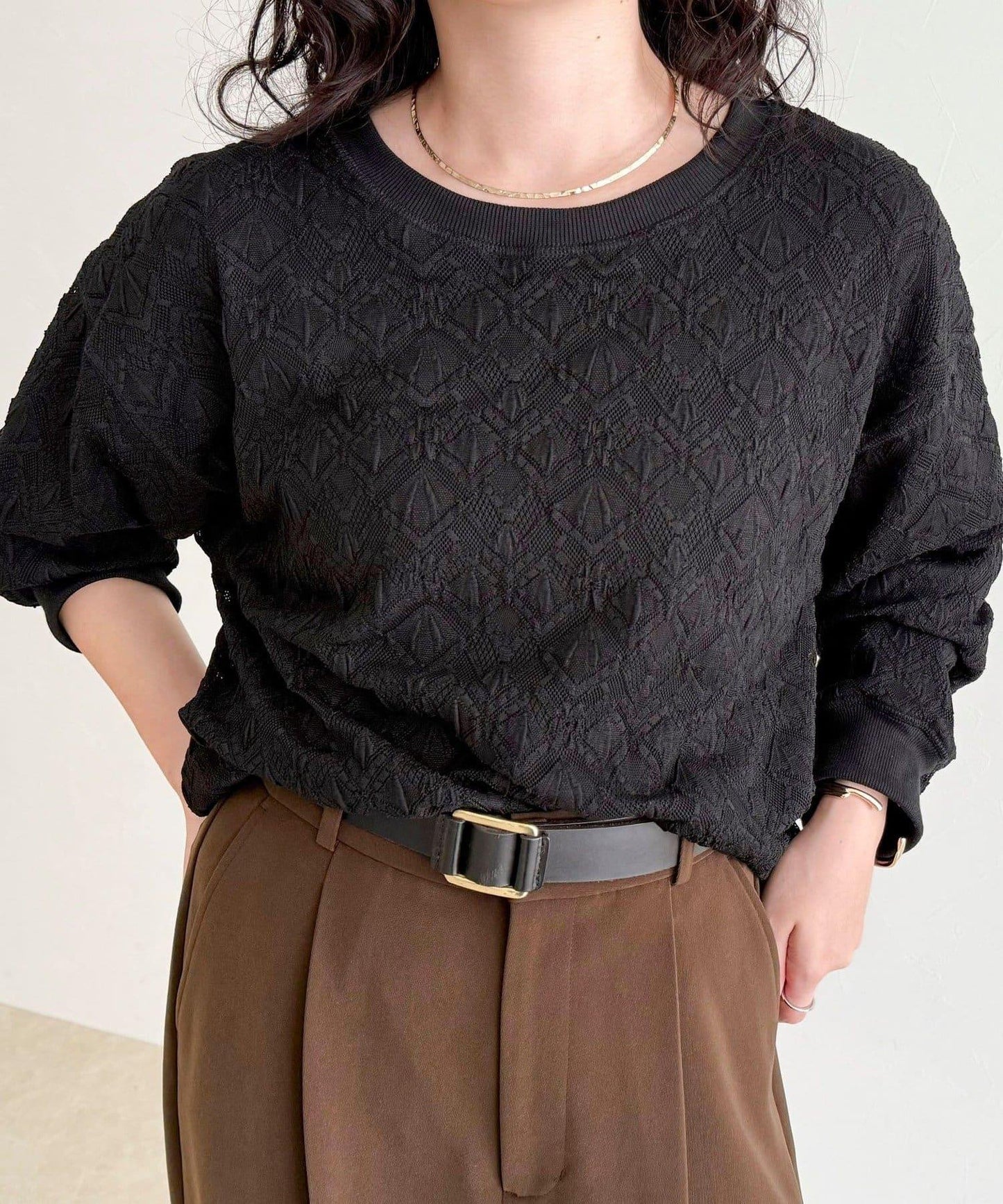 【人氣爆款！春季即刻售罄單品】彈力蕾絲套頭衫