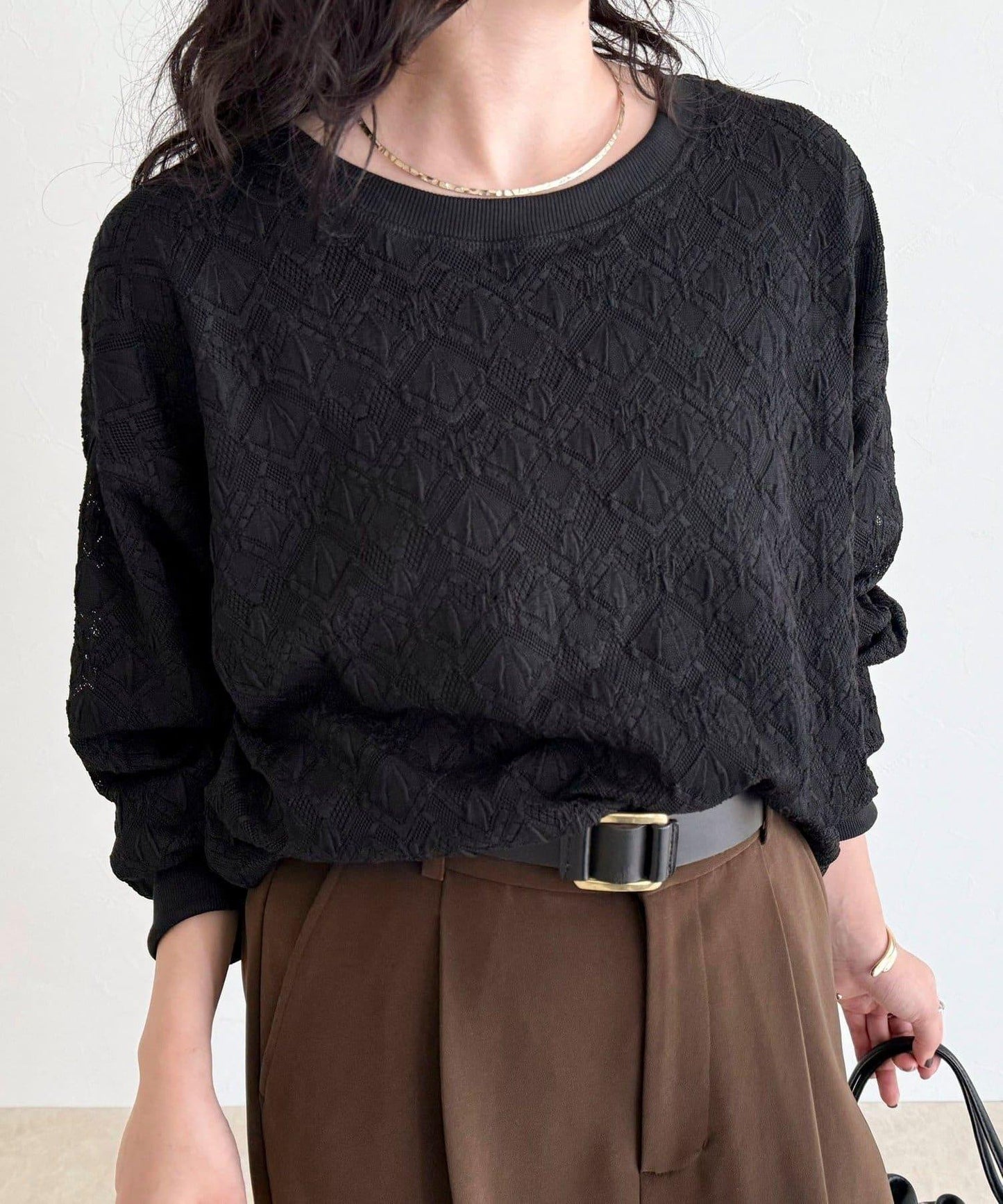 【人氣爆款！春季即刻售罄單品】彈力蕾絲套頭衫