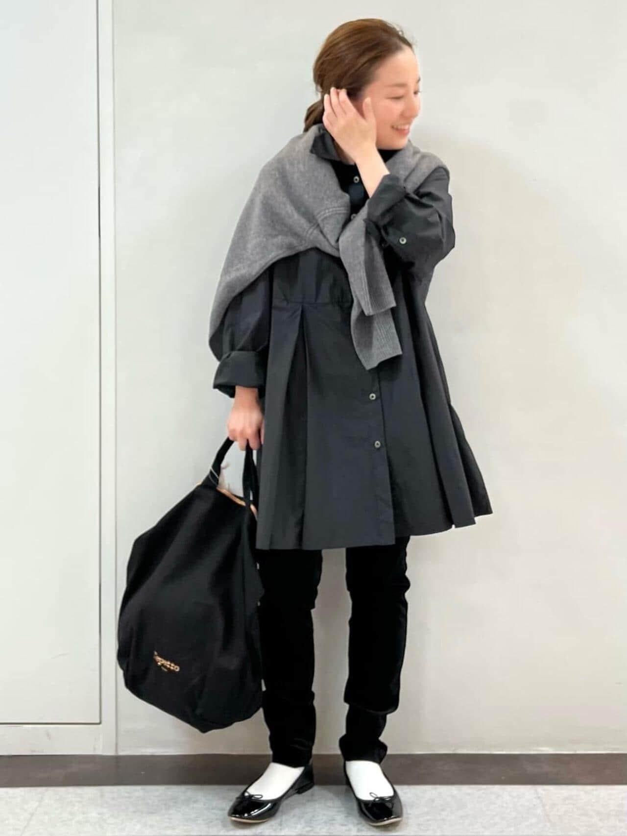 箱褶長款襯衫
