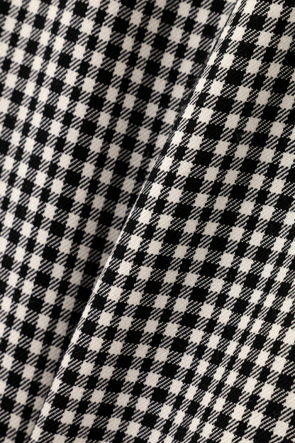 羊毛聚酯格紋長褲