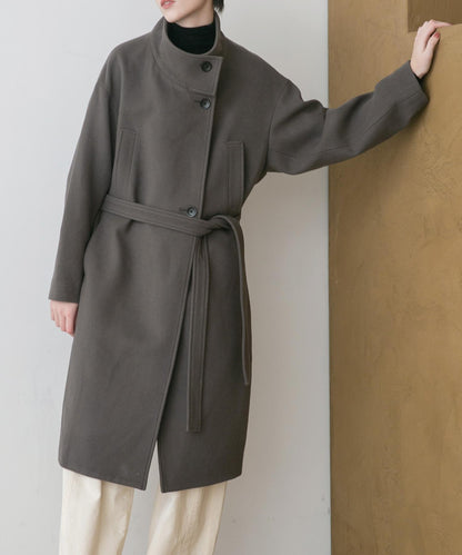 Super 100羊毛立領大衣