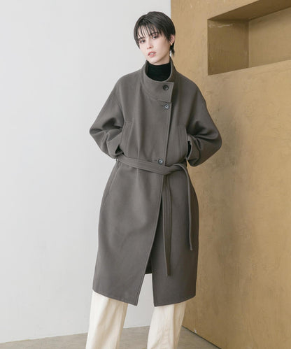 Super 100羊毛立領大衣