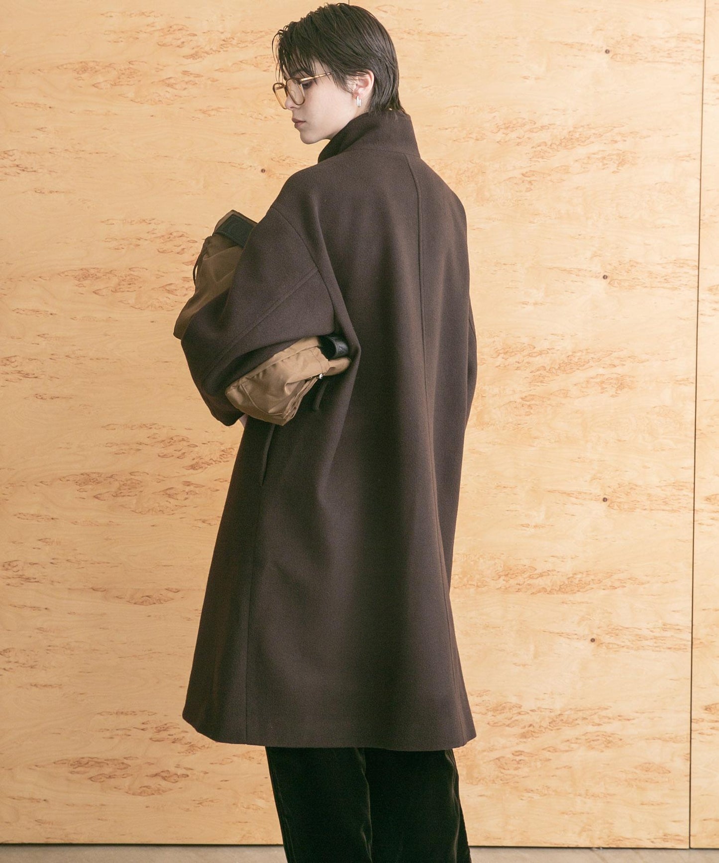 Super 100羊毛立領大衣