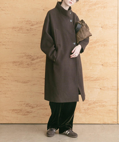 Super 100羊毛立領大衣