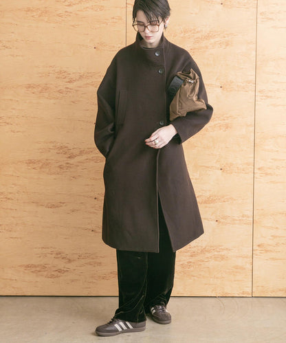 Super 100羊毛立領大衣