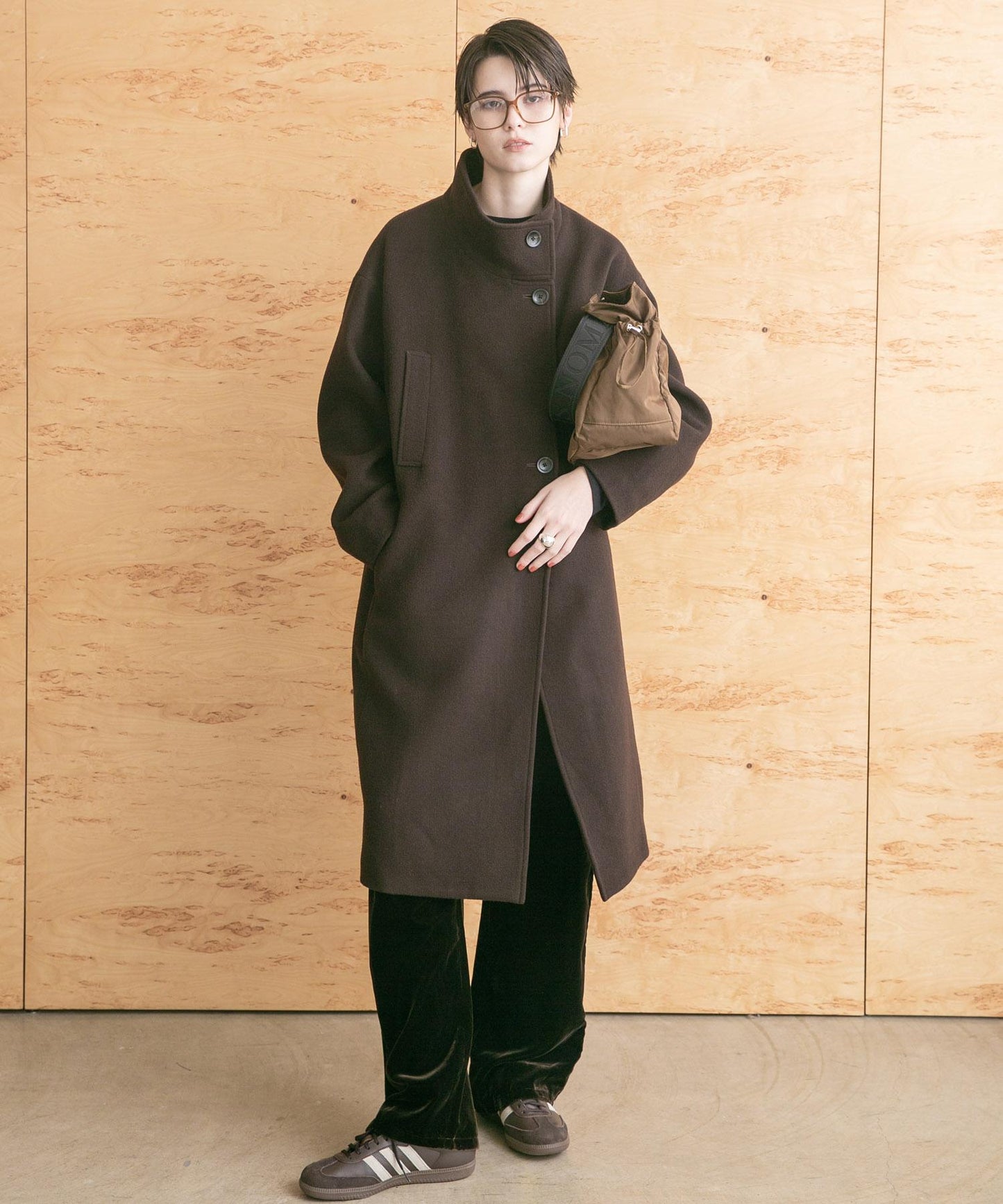 Super 100羊毛立領大衣