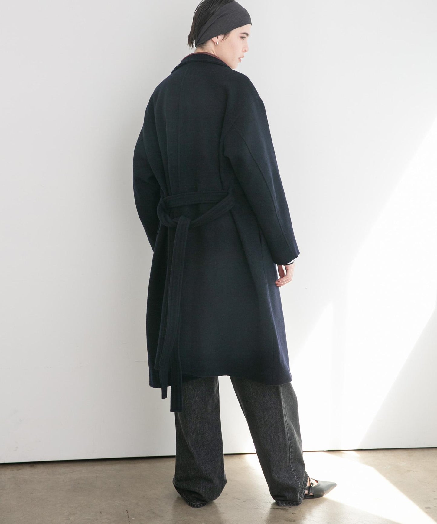 Super 100羊毛立領大衣