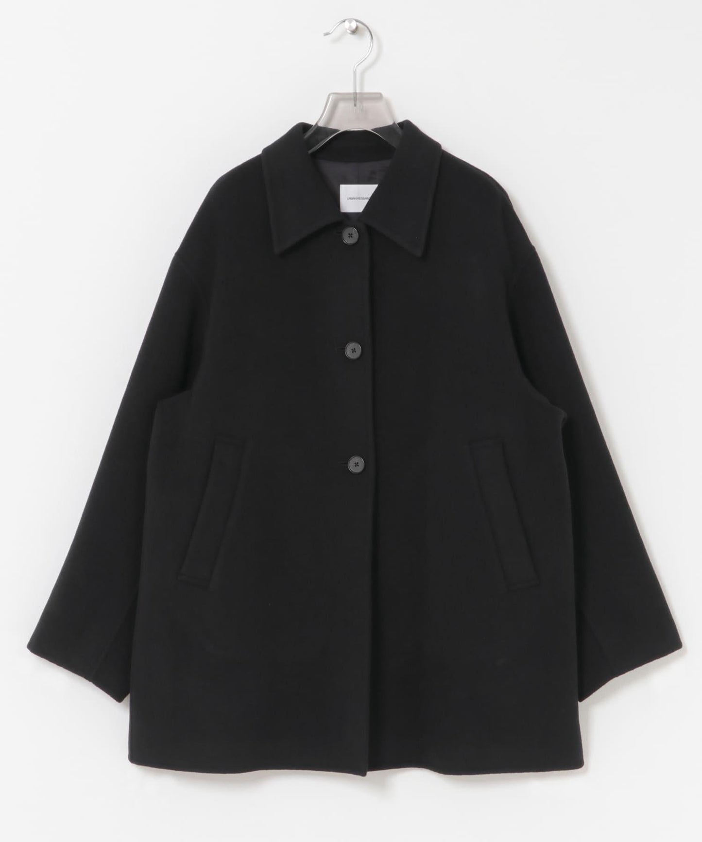 Super140羊毛單面翻領中長大衣